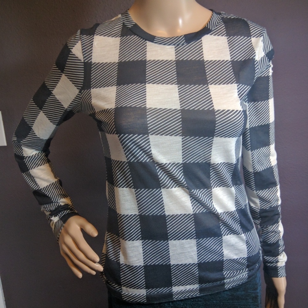 Rag and Bone Thin Tee Plaid Small